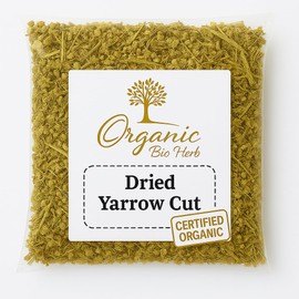Organic Bio Herbs-Premium Organic Dried Yarrow Flowers - Non-GMO, Sustainably Sourced Herbal Infusion for Teas, Tinctures & DIY Skincare - Handpicked & Air-Dried for Maximum Potency 1.oz