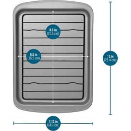 G & S Metal Products Company OvenStuff Toaster Oven Cookie Baking Pan with Nonstick Cooling Rack, 8.5'' x 6.5''