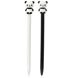 Puckator Adoramals Panda Fine Tip Pen - Cute Cool Aesthetic Non Smudge Pens for School Office Writing Drawing Journaling - Collage Essentials Pens - Stationary Set - Pen