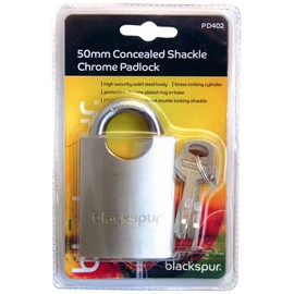 Blackspur BB-PD402 50mm CONCEALED SHACKLE CHROME PADLOCK