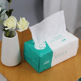 Reyoung, (100 Counts) Soft Dry Wipe, 100% Cotton Facial wipes, Disposable Face Towel Lint Free, Dry Wet Use for Sensitive Skin, Facial Cleansing,Makeup Removing, Surface Cleaning