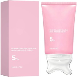 Crema Reafirmante de Cuello con PDRN, Colágeno y Gua Sha, Cuidado Antiarrugas y Lifting para Piel Flácida, Potencia la Elasticidad y Alisa las Líneas Finas (1PCS)
