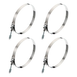 PATIKIL T-Bolt Hose Clamps with Spring, 4 Pack 304 Stainless Steel Adjustable Worm Hose Clamp Working Range 203-211mm(8-8.3") for 8" Hose ID