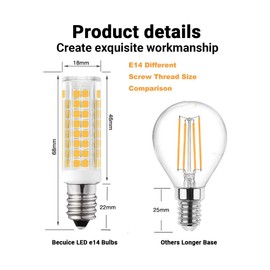 2-Pack E14 Socket Light Bulb, Range Hood Light Bulb European Base 110V E-14 Equivalent to 70W Incandescent Bulb No-Dimmable , 4173175 Oven Light 15w 130v Bulb Replacement