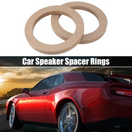 X AUTOHAUX 4 Pcs 5" Universal Wooden Car Speaker Subwoofer Mounting Spacer Rings Adapter Bracket Holder Plate