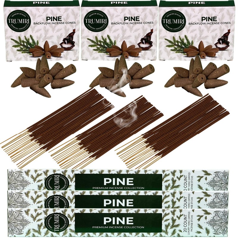 Pine Incense Sticks & Backflow Cones for Waterfall - 60