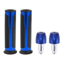 Partuto 7/8" 22mm 15/16" 24mm Motorcycle Hand Grip Cover Kit Non-Slip Aluminum Alloy Rubber Handlebar Grip for Motorcycle Scooter Bicycle ATV Blue 1 Set