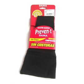 Calcetín Preven-t Dama Mediana Compresión-Negro Talla Chica
