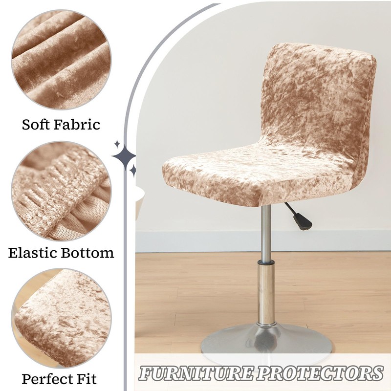 ZRCYXDW Bar Stool Covers, Crushed Velvet Swivel Bar Stool Chair