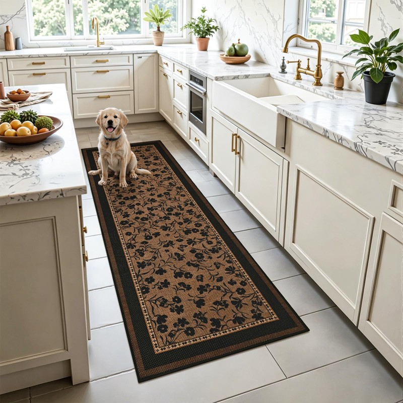 DweIke Easy Jute Non Slip Runner Rug, 2x6 Kitchen Runner