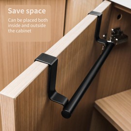 Over Cabinet Towel Bar, Stainless Steel Dish Towel Holder Over The Door Towel Holder Over Cupboard Door Towel Holder Kitchen Towel Holder for Bathroom, 2 Pack