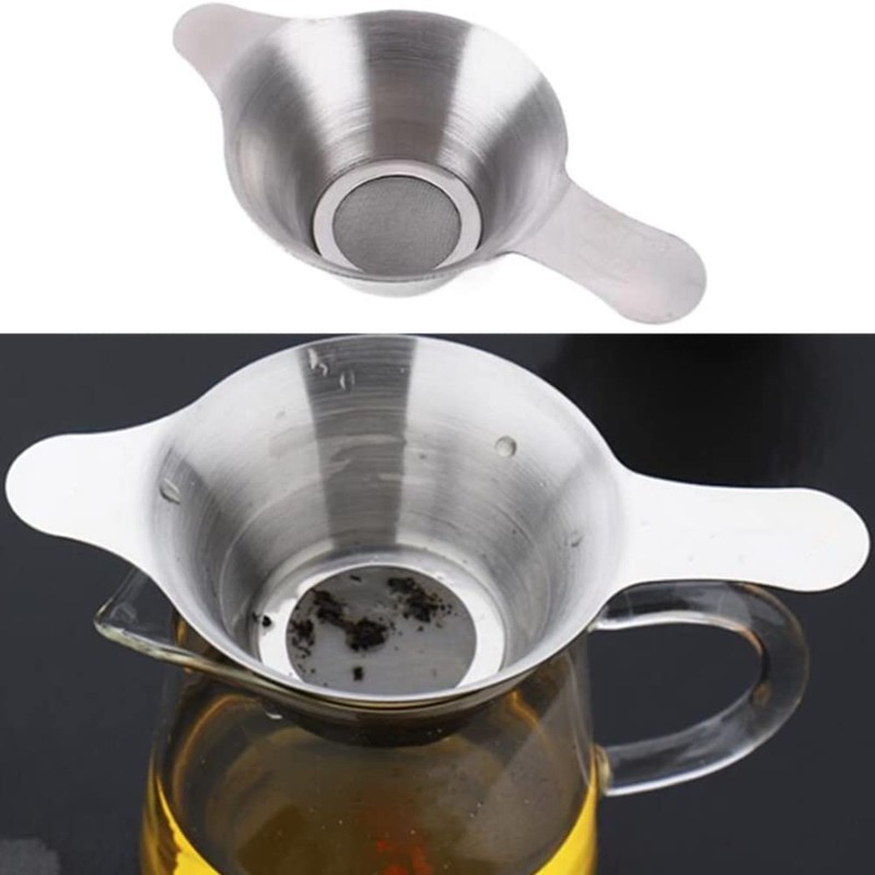 2 Pack Stainless Steel Tea Strainer Tea Funnel, Mini Fine
