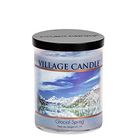 Village Candle Glacial Spring, Medium Tumbler Scented Candle, 14 oz, Blue