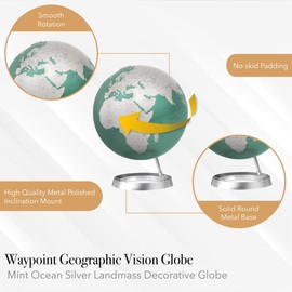 Waypoint Geographic WP41005 12 in. Dia. Metal Base Vision Globe - Mint