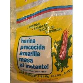 Precooked corn meal Venezolana (4 LBS.) Harina precocida Amarilla ,Arepas Tamales Pasteles Empanadas 1 pack