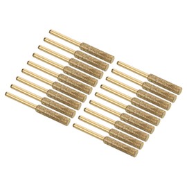 PATIKIL 3/16 Inch Diamond Chainsaw Sharpener, 18 Pack Titanium Plating Sharpening Stone Polishing Grinding File Tool, Golden