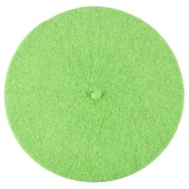 Hat To Socks Wool Blend French Beret for Men and Women in Plain Colours (Lime)