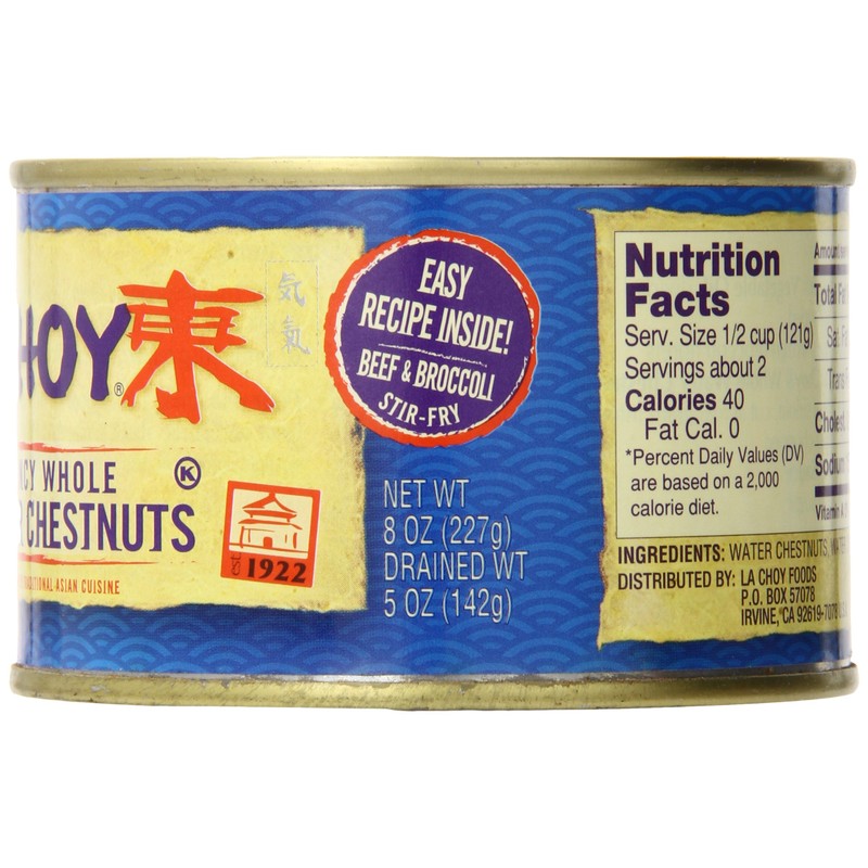 La Choy Water Chestnuts, 8 Ounce (Pack of 12)