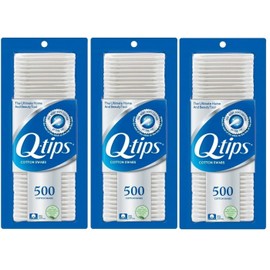 Q-tips Pack of 3 Q Tips Cotton Swabs 500 Count Gentle Care for Babies and Pets