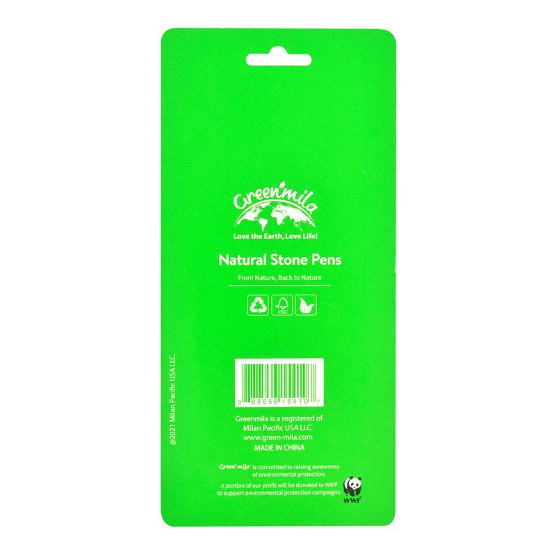 Green Mila Ballpoint Pens, 1.0mm Medium Point Black Ink, Smooth