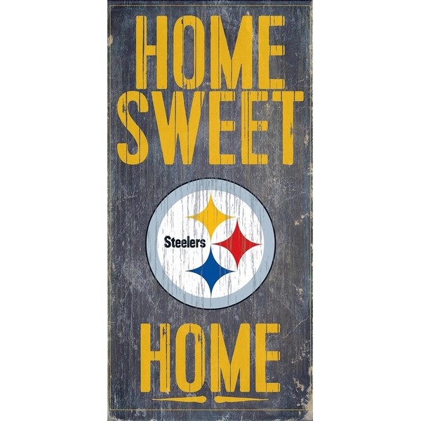 Fan Creations - Pittsburgh Steelers Wood Sign - Home Sweet Home 6"x12"