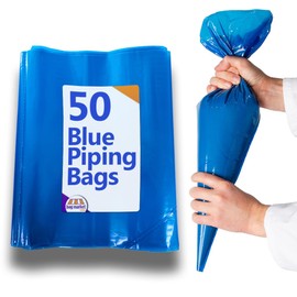 Bag Market | Strong Blue Piping Bags - 21" Large | Mash/Savoy/Cupcake/Disposable/Icing (50)