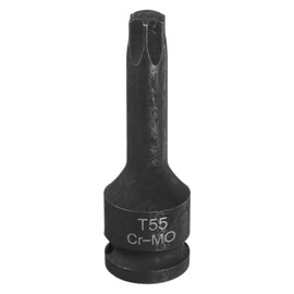 QUARKZMAN T55 Torx Bit Socket Spanner 1/2 Inch Drive 6-Point Torx Star Screwdriver Socket Adapter CR-MO Steel Extension Impact Bit Socket Wrench