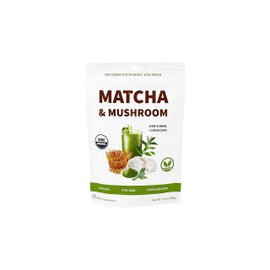 Cherie Sweet Heart Matcha & Mushroom, Organic Matcha Latte Powder Drink Mix, Great Substitute for Coffee, Non-GMO, Vegan, Gluten-Free, 3.5 Ounce Bag