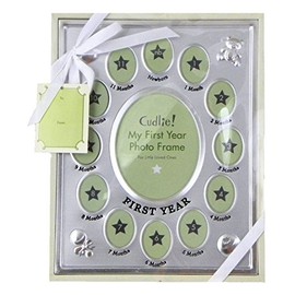Cudlie! My First Year Photo Frame - Silver