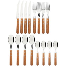 Tramontina 22399/003 TRAMONTINA Wooden Tableware Set of 16 Natural Wood Made in Brazil Dynamic