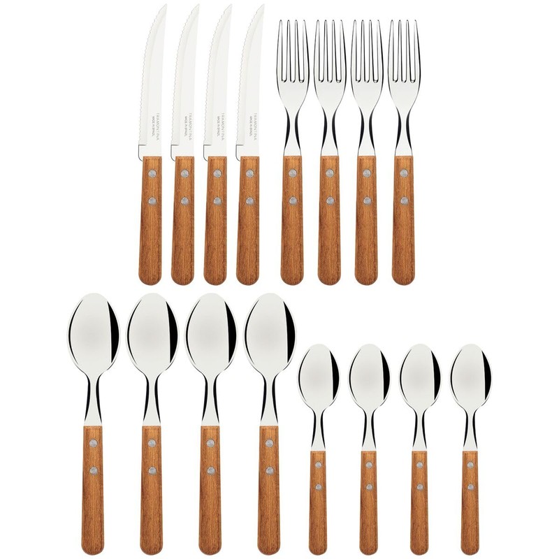 Tramontina 22399/003 TRAMONTINA Wooden Tableware Set of 16 Natural Wood