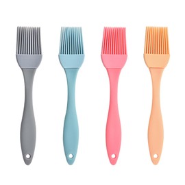 YTgilo 4PCS Silicone Oil Brush Household Pouring Pastry Brush Head Removable Seasoning Brush Food Basting Brush For Kitchen Cooking Baking Grilling Sauce Butter Marinade Brush Blue Gray Pink Apricot