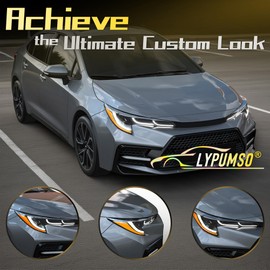 Lypumso 16 x 60 Inches Headlight Taillight Car Tint Vinyl Film, Self Adhesive Fog Lights Sticker Sheet Roll for Car Lights Cover Protection (Smoke Black)