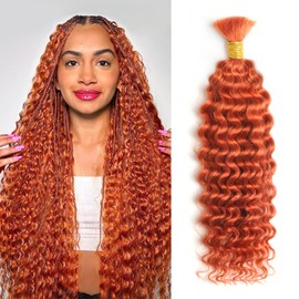 Human Braiding Hair 1 Bundle 50g 18 Inch Deep Wave Bulk Human Hair for Braiding No Weft human braiding hair for boho braids for Boho Braids Wet and Wavy Human Hair Braiding Hair(18 Inch-50g)