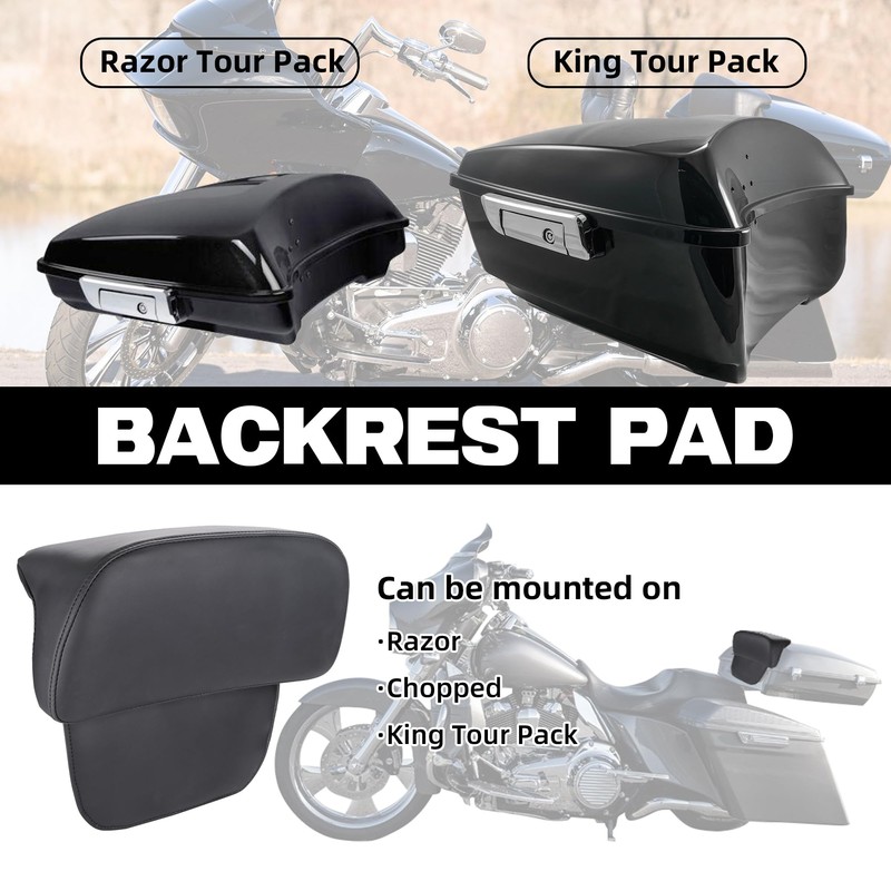Sresk Chopped Tour Pack Backrest Pad, Trunk Backrest Pads Fit