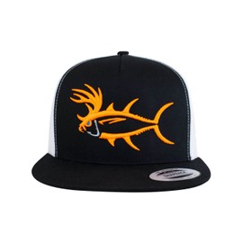NICERIDE Buck-Eye 3-D Classic Snapback Trucker Baseball Hat Available in Evening Glow (Black/White)