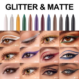 Erinde Brown Gel Eyeliner Pencil Waterproof, Retractable Cream Eyeliner Eye Liner Makeup, Long-Wearing, Ultra-Smooth, Smudge-Proof, Vegan & Cruelty-Free, 09 Brown