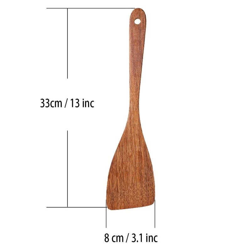 Kunovo Wooden Spatula for Non Stick Cookware,Wood Utensils Set for
