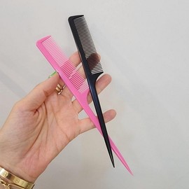 Portable Tail Comb Pink Black Black 100ea