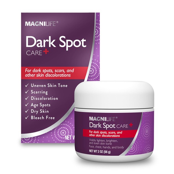 MagniLife Age Spot Cream Natural Treatment Diminishes Sun-Damage, Liver Spots, Freckles & Discoloration For Younger Looking Skin - Fader & Corrector For Face, Chest, Hands & Body - 2oz