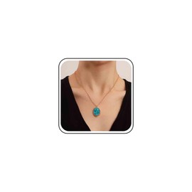 Xmsrn Vintage Green Agate Pendant Necklace Irregular Agate Choker Necklace Boho Agate Oval Coin Choker Necklace Green Oval Coin Choker Necklace for Women