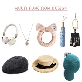 A&H Zier Hat Rack (10, Black) - Minimalist Wall Mount Hat Holder for Baseball Caps, Cowboy Hats, Lightweight Acrylic ABS Material, Strong Hold Hat Organizer, No Drilling Required