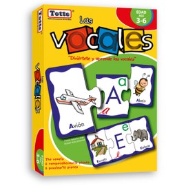 Totte Rompecabezas de Vocales para Niños de 3 a 6 Años  Juego Educativo Montessori para Aprender Vocales, Lenguaje y Lectoescritura  Piezas Grandes...