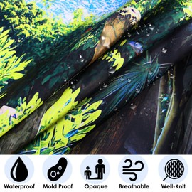 Neween Shower Curtains 3D Digital Printed Waterproof Bathroom Curtain Polyester Fabric Bath Curtain with 12 Shower Curtain Hooks for Bathroom, Machine Washable Standard Size (Patio-C, 180x200cm)