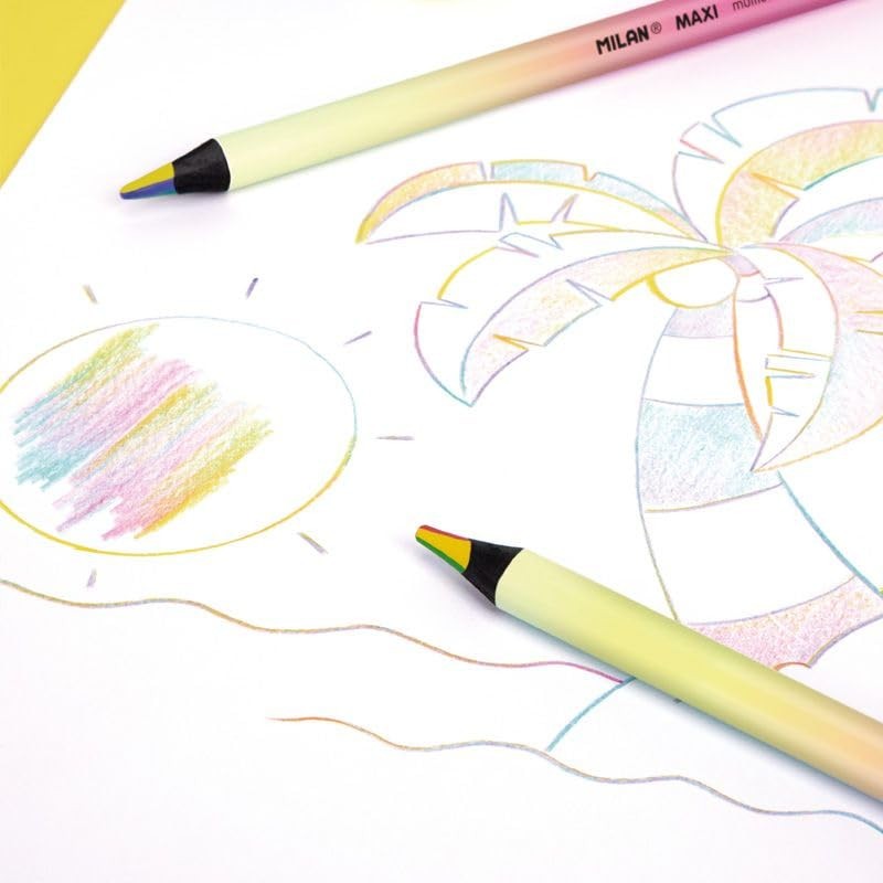 MILAN MAXI Sunset Series 12 Multi-Coloured Round Pencils Display Box
