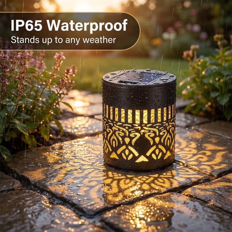 UGQQ Solar Post Cap Lights Outdoor, Waterproof Solar Powered Mandala