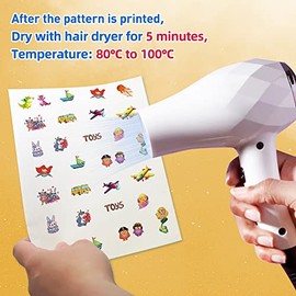 Stampcolour Papel de tatuaje temporal imprimible para impresora INKJET de 8.5 x 11 pulgadas, 30 hojas de calcomanías de tatuajes, hoja de transferenci