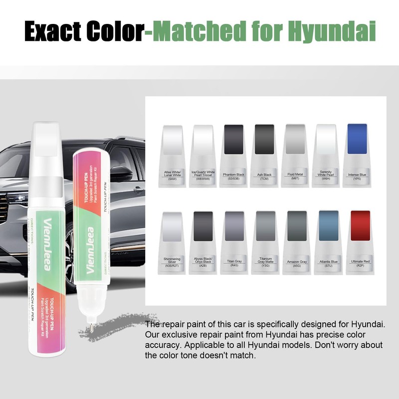 3rd-Generation for Hyundai Touch Up Paint for Cars 2-in-1 Pen
