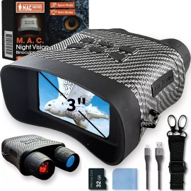 M. A. C. Tactics Night Vision Goggles - 4K Night Vision Binoculars 42MP Images Anti-Shake Black