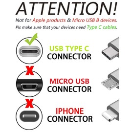 MYFON USB C to USB C Cable, Type C to Type C Cable, 2 Pack [3.3FT, 6.6FT], Fast Charging, High Speed Data Transfer, Android Phone Cable and More, Trustable (White)
